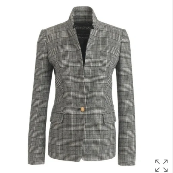 J Crew Regent Blazer Glen Plaid Wool Size 2